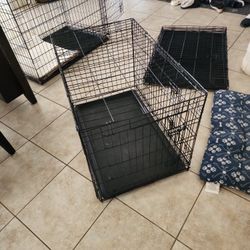 Folding Double Door Dog Kennel - 36x22.5x25