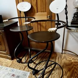 Pair of Fred Garbotz “He/She” metal barstools
