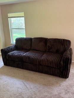 NEW ASHLEY CHOCOLATE FAUX FUR FULL SIZE SOFA !!