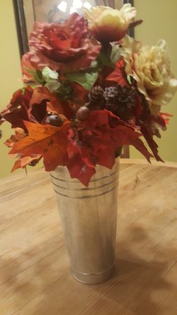 Decorative vase with artificial flowers