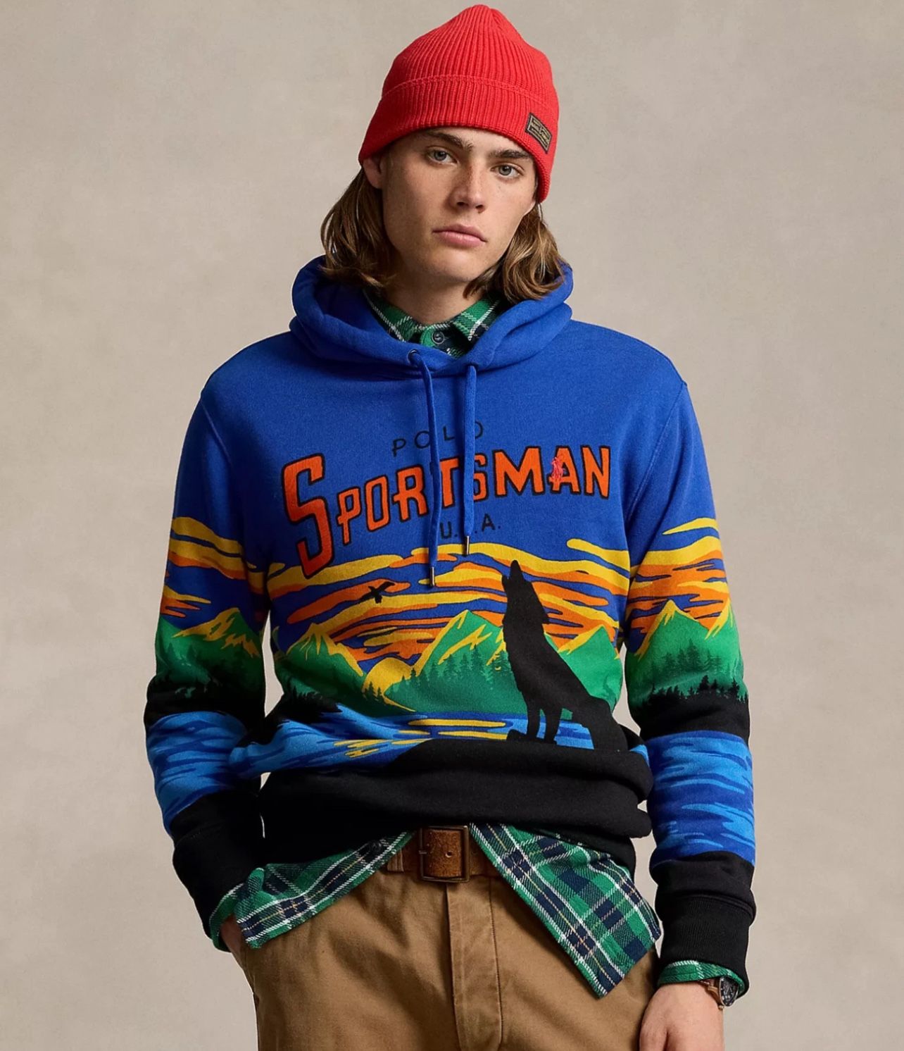 NWT Polo Ralph Lauren SPORTSMAN USA Full Graphic Fleece Hoodie Sweatshirt $248 Large XL