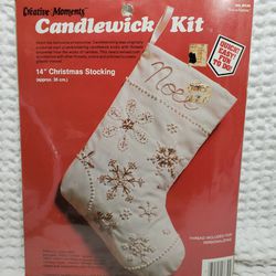 New Creative moments Candlewick christmas stocking  #8639 14" long.  Smoke free home. 