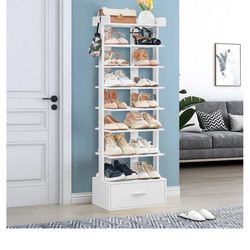 8 Shelve Shoe Racks White (x3)