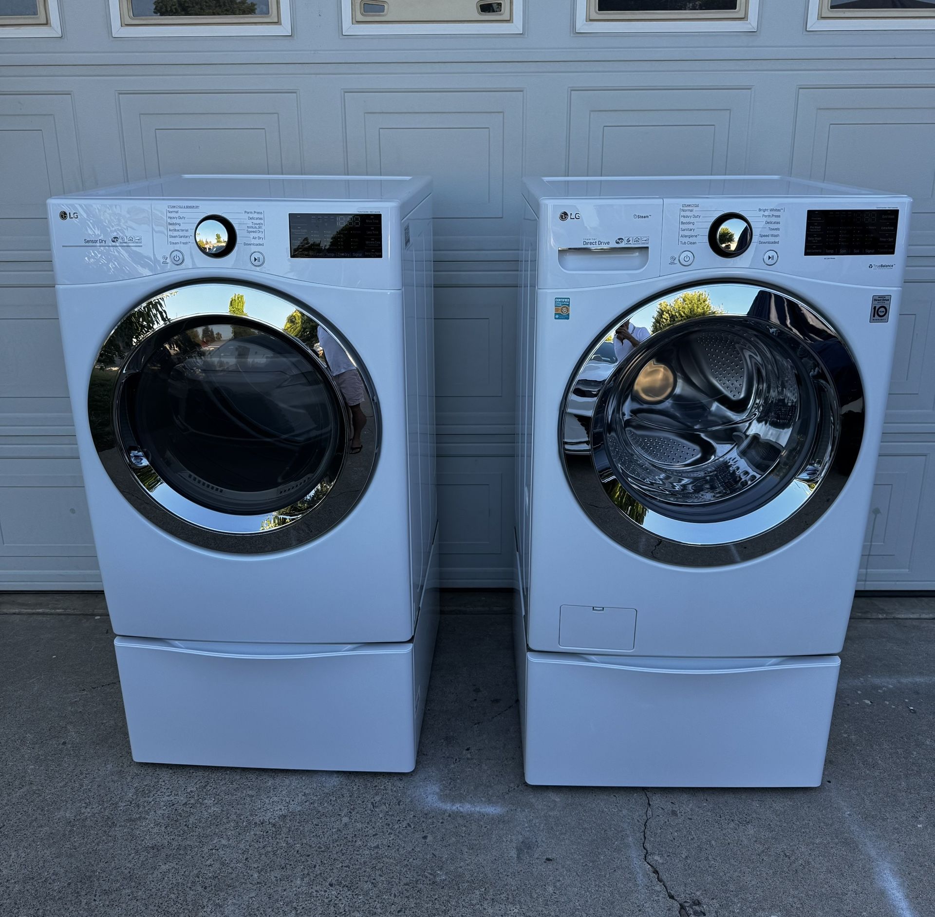 LG Washer And Dryer With Pedestals