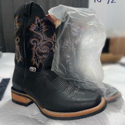 Black Cowboy Men Boots
