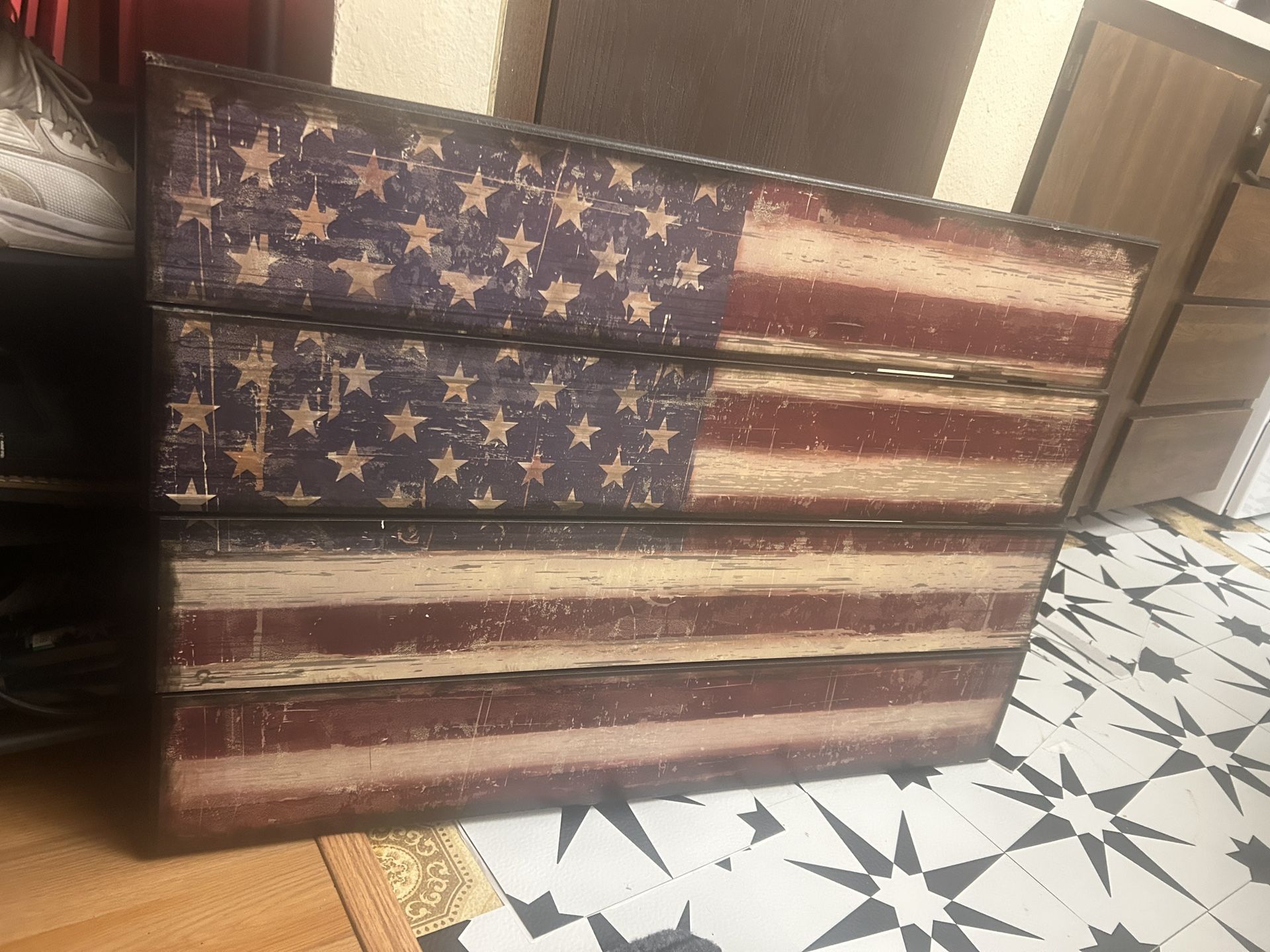 Wall Hanging Picture American Flag Country