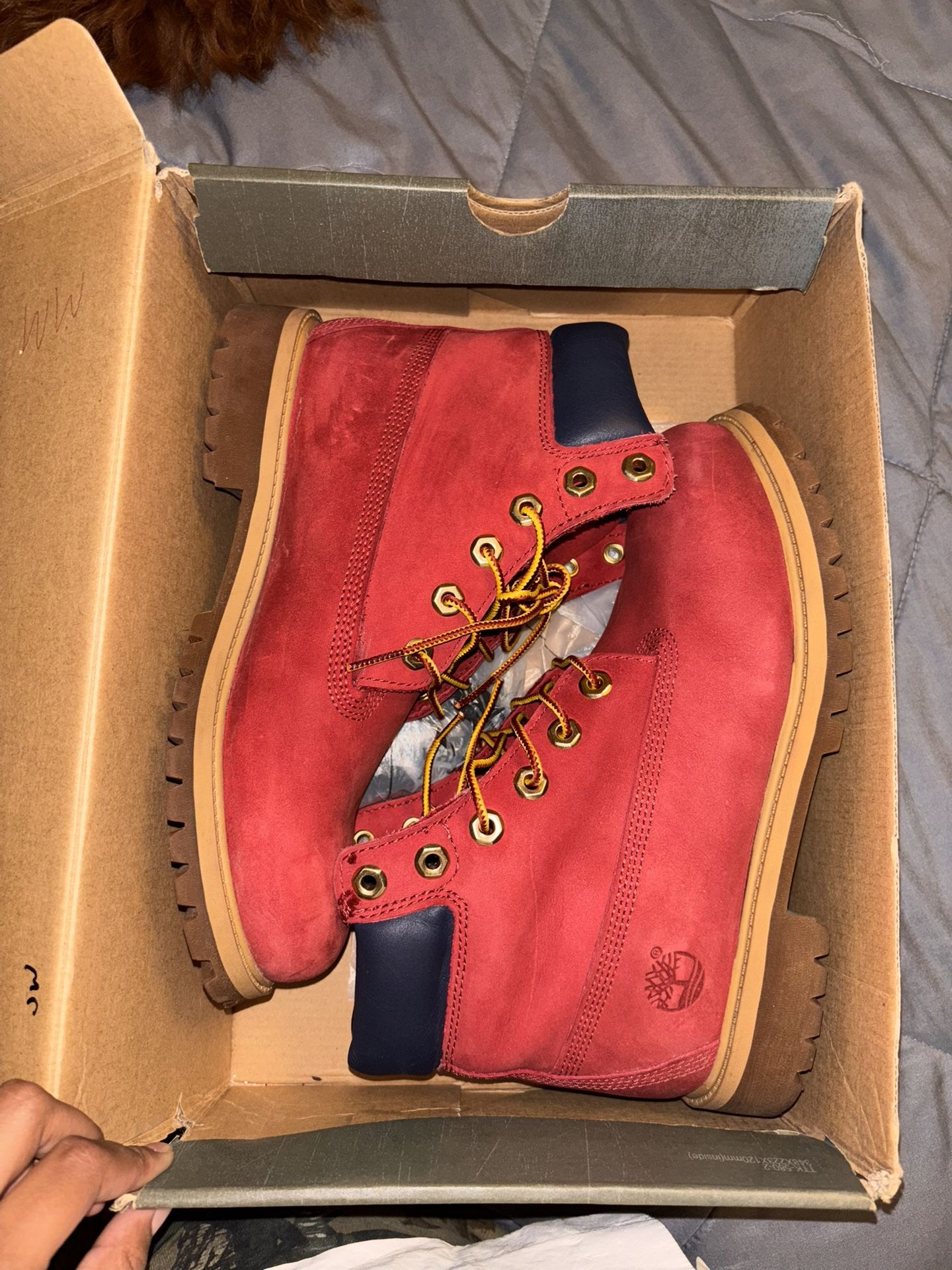 Red/Burgundy Timberlands
