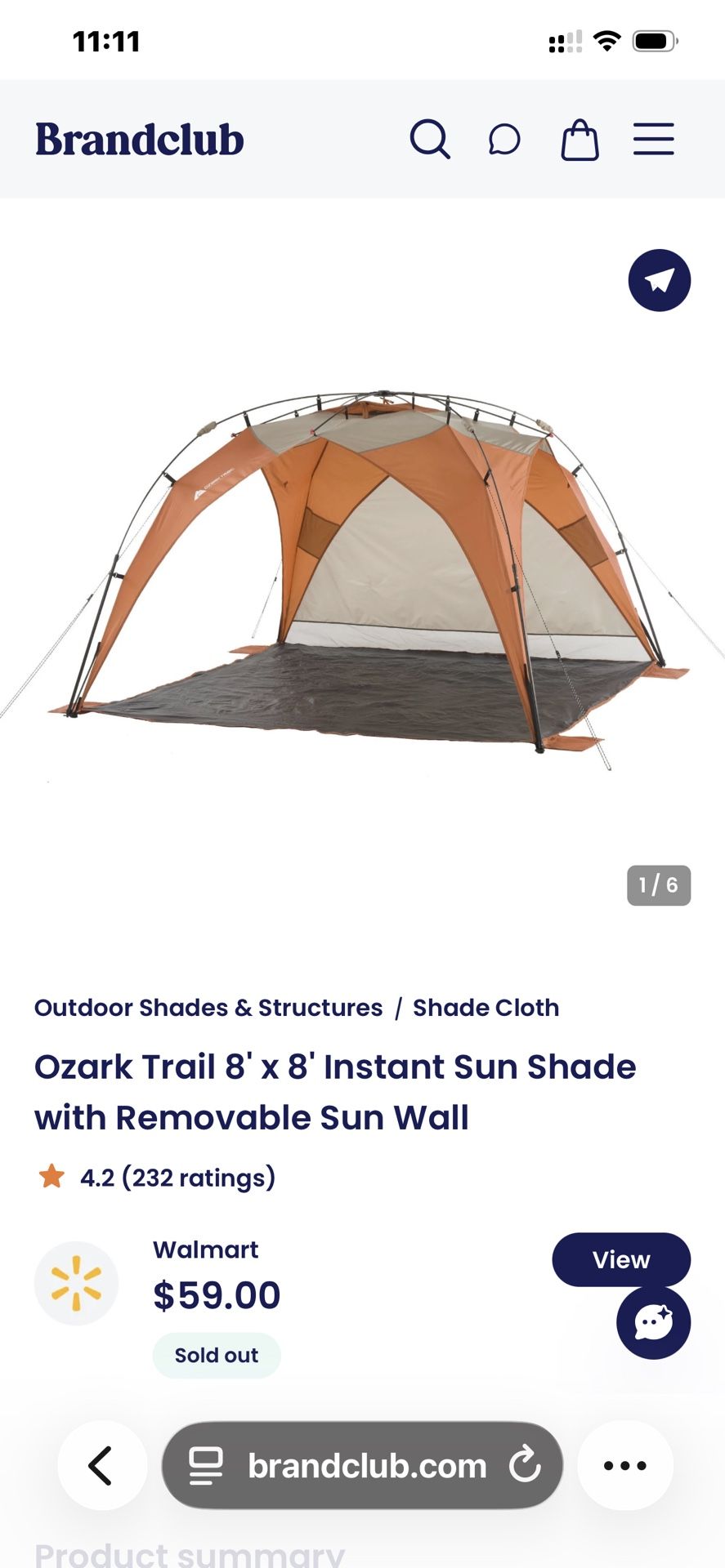 Instant Sun Shade - Tent