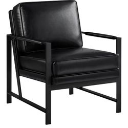 Yaheetech PU Leather Armchair, Retro Leisure Accent Chair