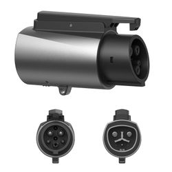 For Tesla To J1772 Adapter With Security Lock, Max 80A 250V Silver Plated NACS To J1772 Adapter For Level 2 EV Charging, Fits Tesla Wall/Destination/M