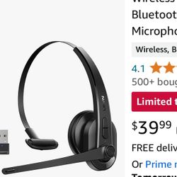LEVN Wireless Headset with Mic for Work, Bluetooth Headset with Microphone