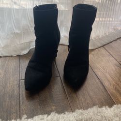 Black Suede Ankle Boots Size 6.5