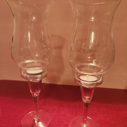 Princess House Heritage Hurricane Candle Holders (2) 