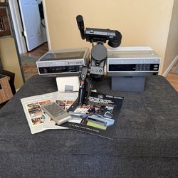 Title: Vintage GE Video Camera System – Portable VCR, Tuner/Timer, Remote, Manuals