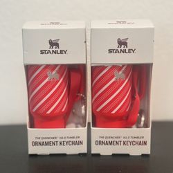 NEW STANLEY 2025 Holiday Candy Cane Twist 4.5" Mini Tumbler Ornament Keychain