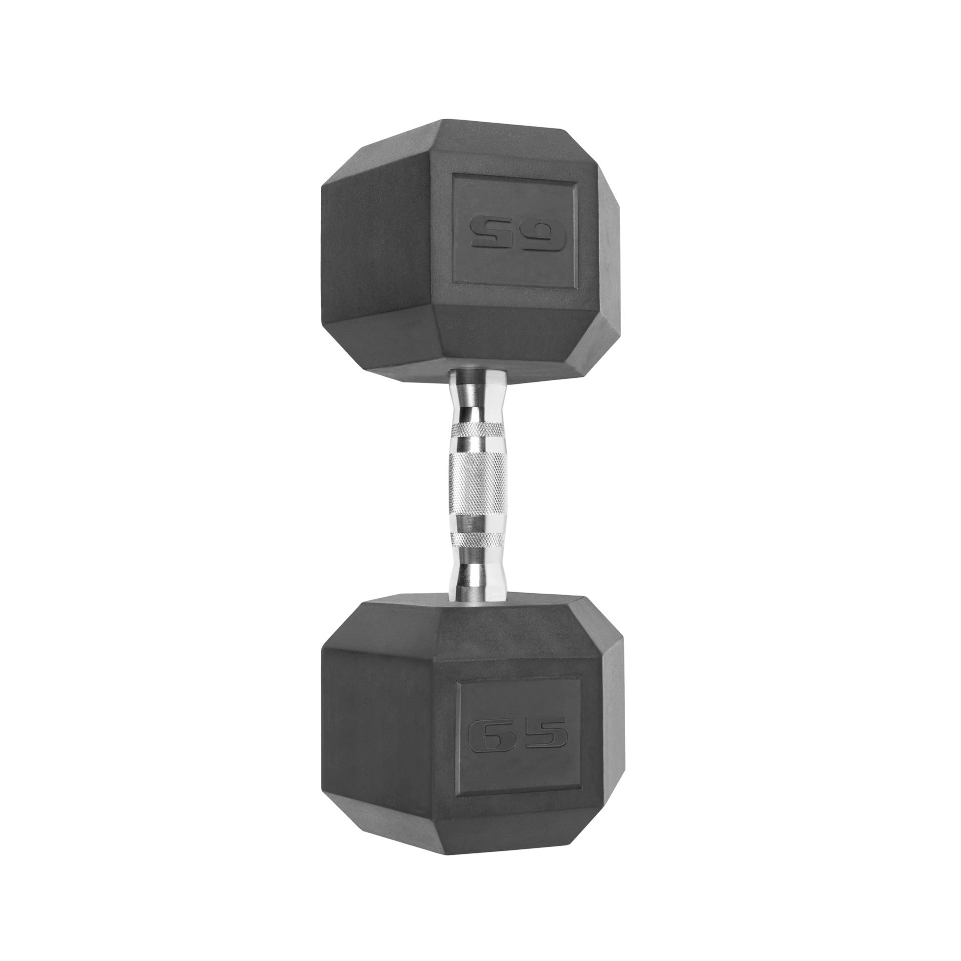 CAP Barbell, 65lb Coated Hex Dumbbell, Single Black - 65 lbs