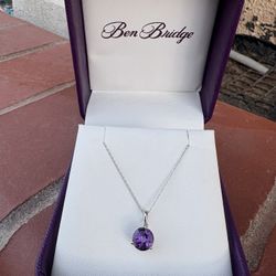 White Gold 14k Amethyst Necklace 