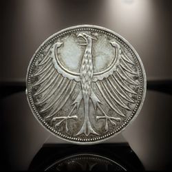 1965 f  Germany Federal Republic 5 Mark Silver 0.6250 oz Coin