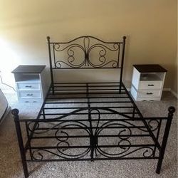 Full Size Mattress And Bed frame Practically New