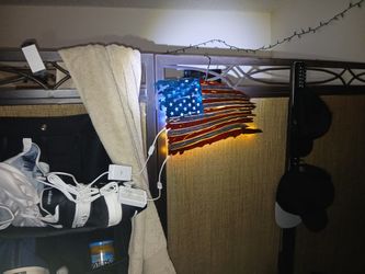 Laser Cut Steel, Painted Illuminated American Flag