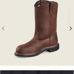 SIZE 7.5 RED WING THE DINAFORCE WATERPROOF LEATHER SOFT TOE BOOTS BRAND NEW