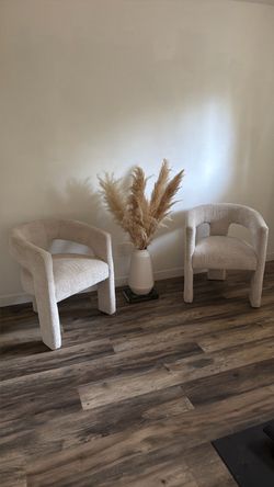 Two white chairs