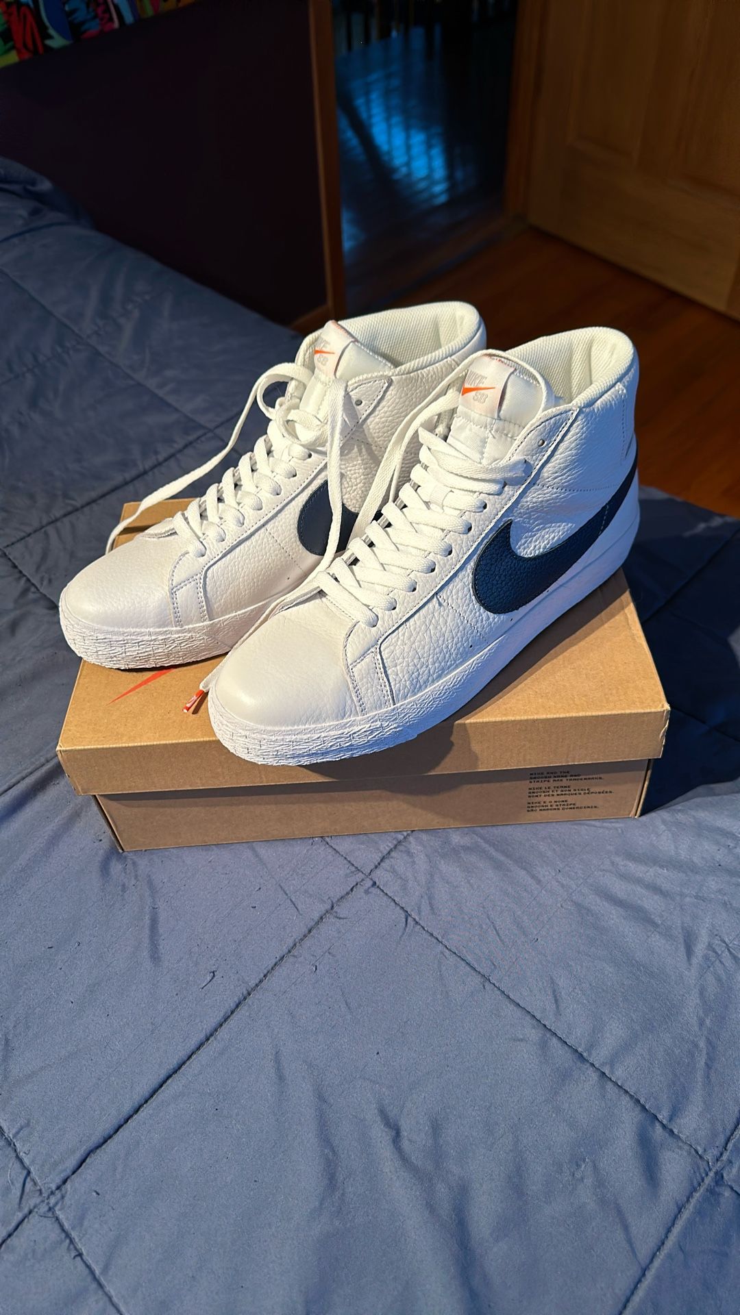 Nike Sb Zoom Blazer Mid Size 11 (White/Navy/Orange)