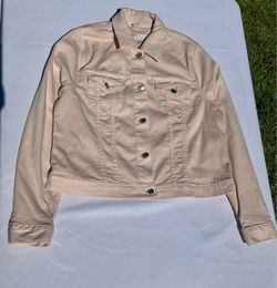 Michael Kors Blush Pink Cropped Denim Jacket
