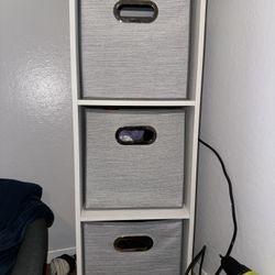 3 Cube Shelf Organizer with 3 Cube Bins/Drawer