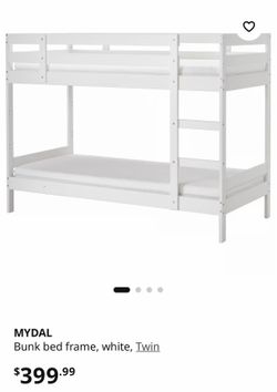 IKEA MYDAL White Bunk Bed – Great Condition