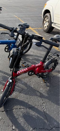 Red Folding Electric Bike