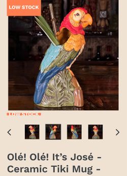 New Tiki Trader Co Cocktail Mugs Parrot