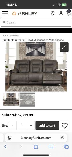 Ashley Wurstrow Leather 3 Ways Recliner Sofa
