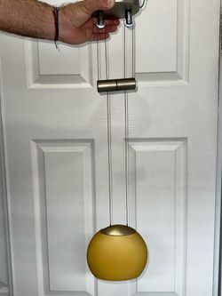 Set of 3 Modern Adjustable Pendant Lights – Frosted Yellow Glass