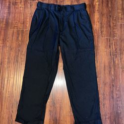 Mens Louis Raphael Luxe Black Dress Pants Poly Wool, 36X inseam 30 Preowned!!  