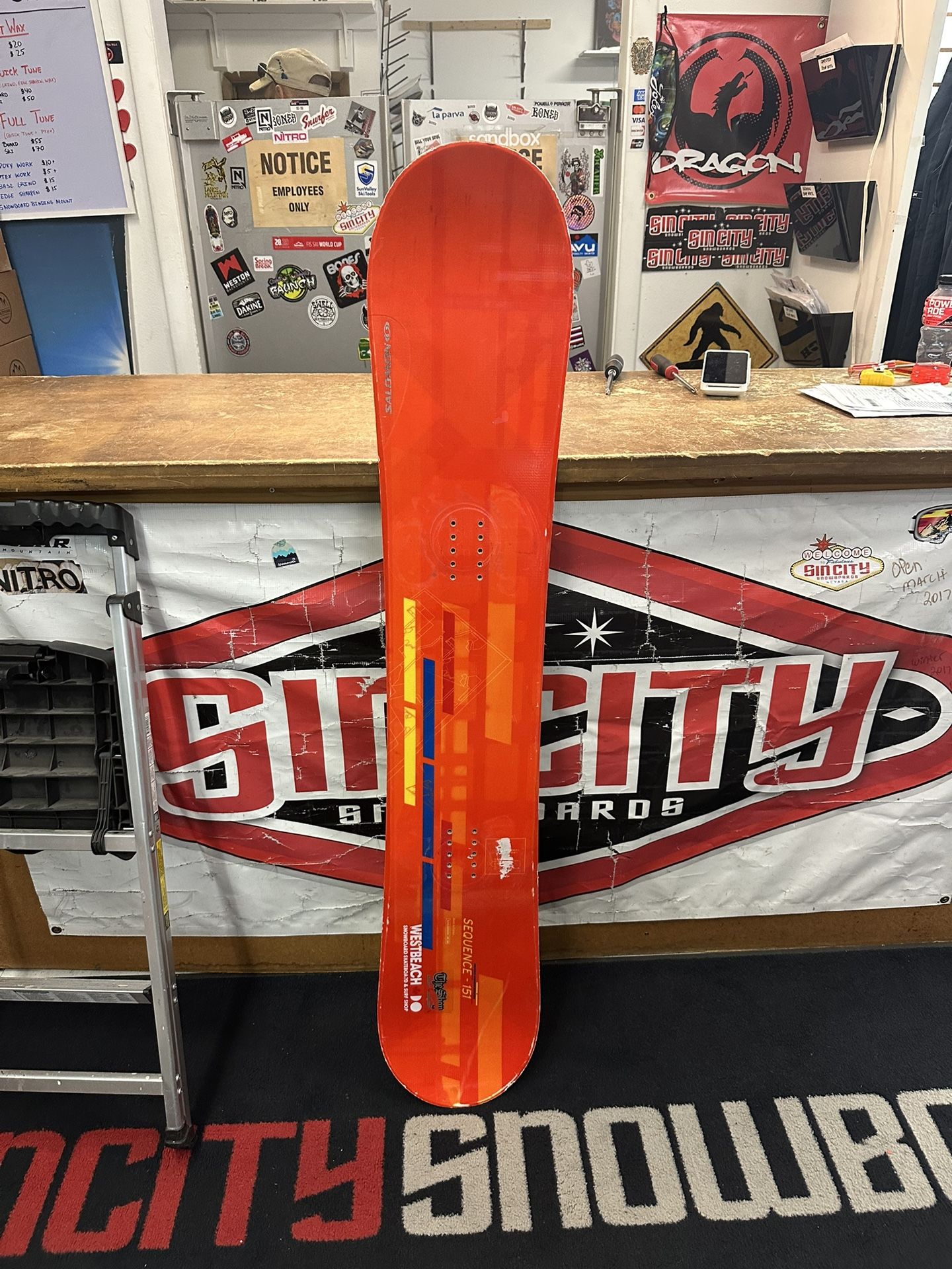 Salomon 151 snowboard Certified With Warranty Located At Sin City Snowboards