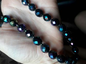 Black AB glass bead necklace