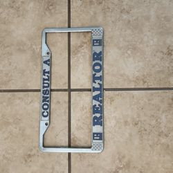 License Plate Frame, Consult A REALTOR 