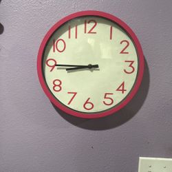 Hot Pink Battery Wall Clock