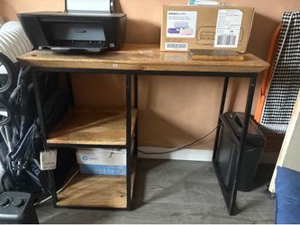 Wooden and metal desk