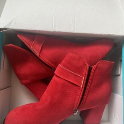 Ladies Boots Red And Black Size 8.5