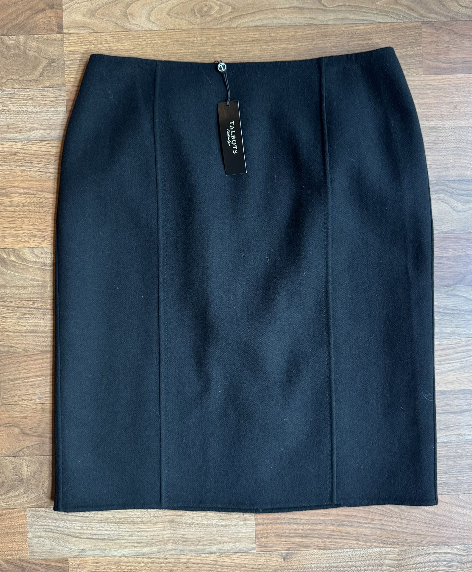 Talbots Women’s Pencil Skirt Black 100% Wool Sz 12 Office Business Work NEW