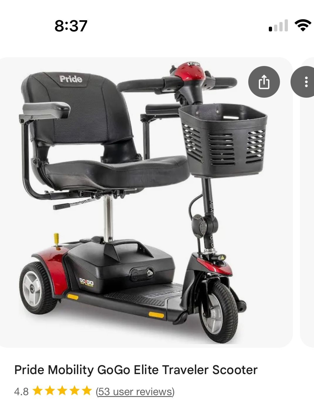 Pride Go-Go LX 3-Wheel w/ CTS Suspension