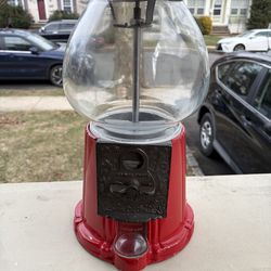 Small Red Coin-Operated Houston’s Gumball Machine