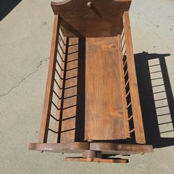 Handmade Wooden Rocking Cradle with Locking Peg - Heirloom Quality