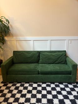 West Elm Henry Sofa – Forest Green Velvet