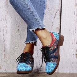 New Allover Graphic Lace-up Front Oxfords Shoes - Women’s Size 6 (EU 36)