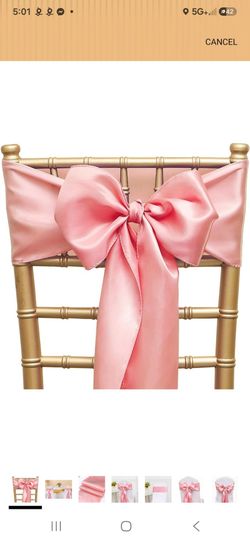 18  dusty pink satin chair sashes