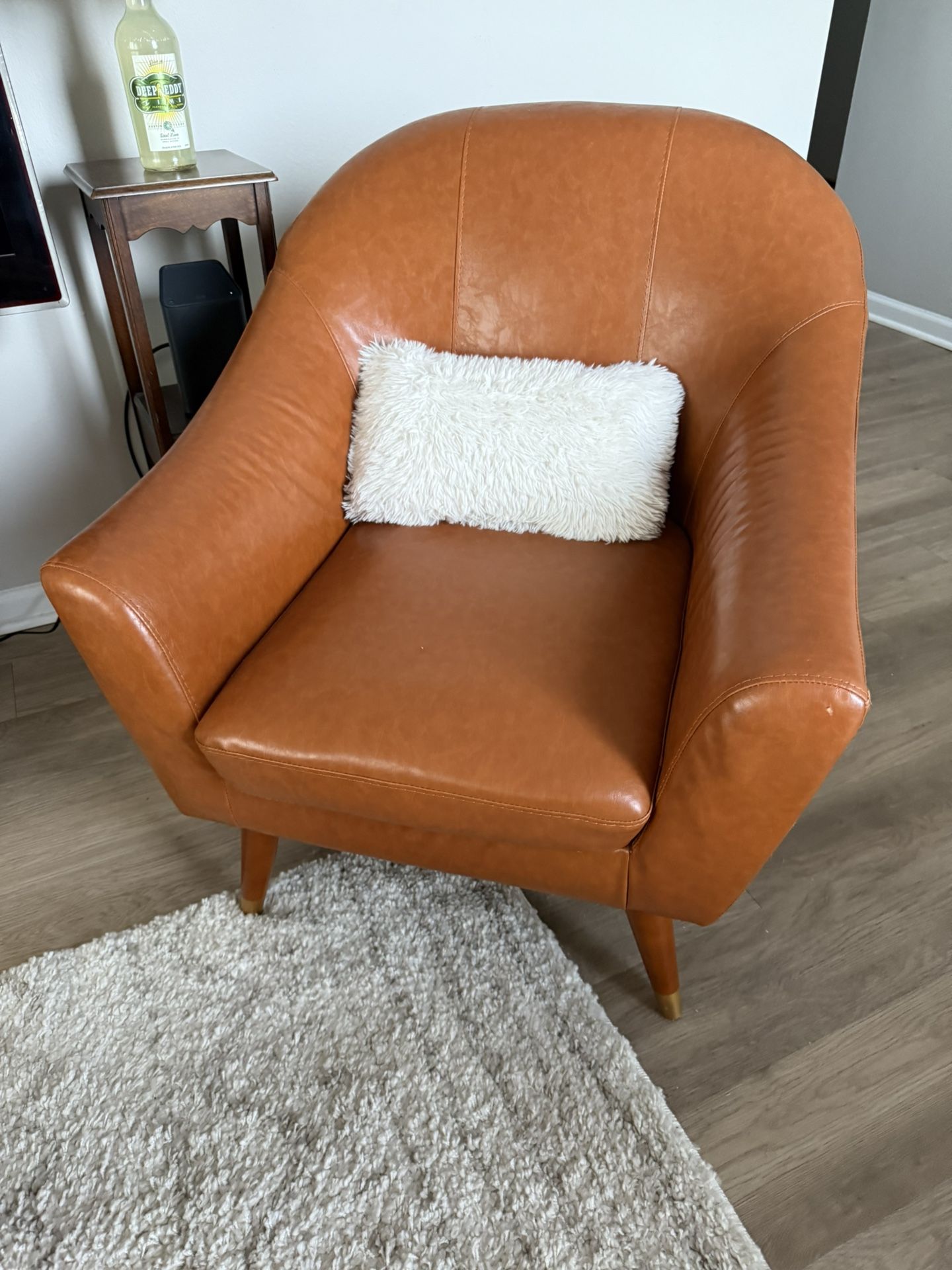 Mid century Modern Leather Chairs Set Of Two Matchinf