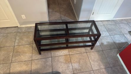 3 - shelf wooden glass table